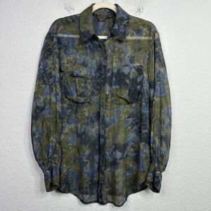 Debbie Shuchat Shirt Women S Silk Sheer Long Sleeve Whimsigoth Boho Artsy Career